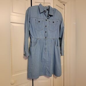 Denim Liz Wear Women's Button-Up Dress Size Large EUC